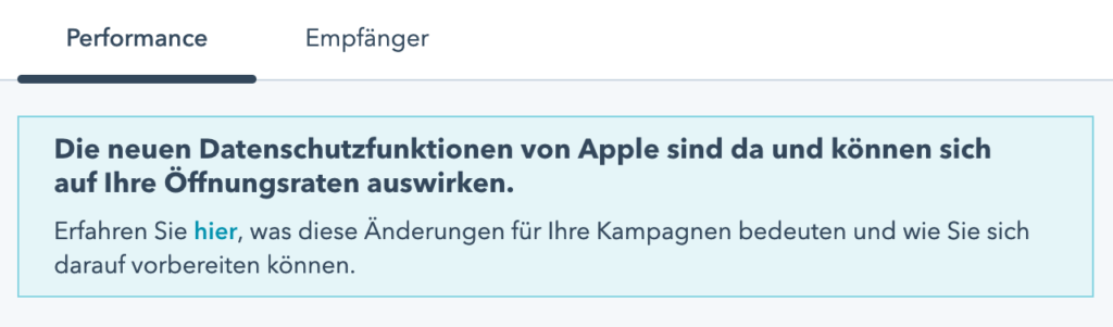 HubSpot Meldung zu den Änderungen im E-Mail-Marketing mit iOS15